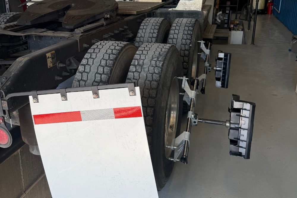 Heavy-Duty Alignment, Wheel Alignment in Marion IL At Hale's Automotive. Hunter HD alignment system servicing a heavy-duty truck